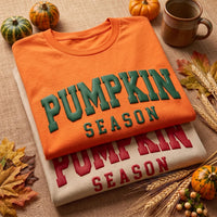 Custom Pumpkin Season Puff Print Sweatshirt, Personalized Fall Tee, 3D Raised Autumn Shirt, Statement Puff Shirt, Just Because Gift