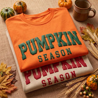 Custom Pumpkin Season Puff Print Sweatshirt, Personalized Fall Tee, 3D Raised Autumn Shirt, Statement Puff Shirt, Just Because Gift