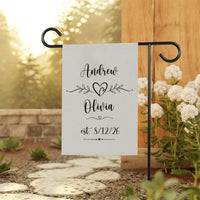 Personalized Newlywed Garden Flag, 12x18 Double Sided Porch Decor, Family Established Flag, Engagement Wedding Yard Decor, Wedding Gif