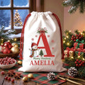 Personalized Santa Sack, Custom Name Christmas Toy Sack for Kids, Festive Holiday Gift Bag, Personalized Present Sack, Christmas Eve Gift