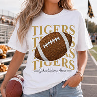 Custom Football Mom Shirt, Personalized Team Name Number Tee, Sparkle Game Day School Spirit Top, Football Season Shirt, Sports Mom Gift