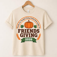 Custom Friendsgiving 2026 Shirt, Matching Thanksgiving Party Tee, Personalized Friend Group Top, Fall Gathering Outfit, Holiday Party Gift