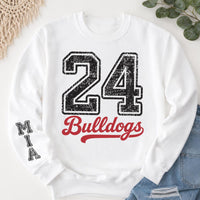 Personalized Sports Number Sweatshirt, Custom Mascot Game Day Hoodie, Player Name Shirt, College Football Fan, Athlete Gift, Front Sleeve