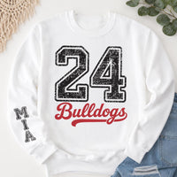 Personalized Sports Number Sweatshirt, Custom Mascot Game Day Hoodie, Player Name Shirt, College Football Fan, Athlete Gift, Front Sleeve