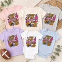 Girls Football Game Day Graphic Shirt, Toddler Touchdown Season Tee, Baby Sports Bodysuit, Pink Football Fan Outfit, Gift for Athlete