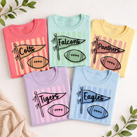 Personalized Football Mascot Shirt, Custom Team Name Tee, Pennant School Spirit Tee, Football Mom Teacher Cheer Student, Custom Team Gift
