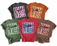 Personalized Football Mascot Shirt, Custom Team Name Tee, Pennant School Spirit Tee, Football Mom Teacher Cheer Student, Custom Team Gift
