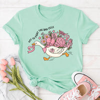 Personalized Breast Cancer Goose Shirt, Custom Name Pink Ribbon Tee, Off to Fight the Bad Cells, Cute Awareness Shirt, Gift for Survivor
