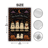 Personalized Family Halloween Garden Flag, 12x18 Double Sided Yard Flag, Spooky Porch Decor, Custom Ghost Family Names, Halloween Gift