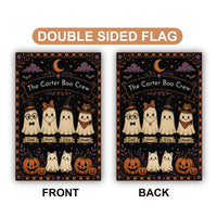 Personalized Family Halloween Garden Flag, 12x18 Double Sided Yard Flag, Spooky Porch Decor, Custom Ghost Family Names, Halloween Gift