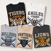 Personalized Cheer Team Name Shirt, Custom Mascot Cheerleader Tee, Team Name and Number Top, School Spirit, Cheer Coach Gift, Front Back