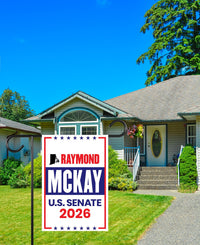 Raymond Mckay For Rhode Island Senate 2026 Garden Flag, Double Sided, 2026 Senate Flag, Elections Flag, Race Red White & Blue Flag