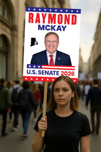 Raymond Mckay For Rhode Island Senate 2026 Election Sign, Anti-Trump Sign, Political Campaign Sign, Senate Election 2026 Race Poster Sign