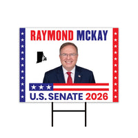 Raymond Mckay For Rhode Island Senate 2026 Yard Sign, Corrugated Plastic Senate Elections, Race Red White Blue Yard Sign with Metal H-Stake