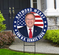 Raymond Mckay For Rhode Island Senate 2026 Yard Sign, Corrugated Plastic Senate Elections, Race Red White Blue Yard Sign with Metal H-Stake
