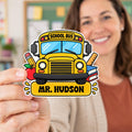 Custom School Bus Name Magnet, Personalized Fridge Magnet, Teacher Classroom Name Decor, School Bus Cutout Magnet, Personalized Gift