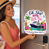 Personalized Girls Trip Cruise Door Magnet, Custom Name Cruise Magnet, Bachelorette Cabin Door Decor, Girls Vacation Gift, Cruise Keepsake