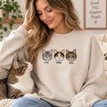 Custom Pet Portrait Embroidered Sweatshirt, Personalized Dog & Cat Shirt, Animal Name Long Sleeve, Dog Lover Hoodie, Gift for Cat Lover