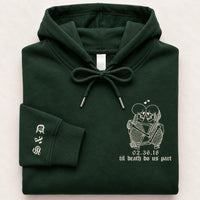 Personalized Couple Embroidered Hoodie, Til Death Do Us Part Sweatshirt, Custom Date His and Hers, Matching Sweatshirt, Anniversary Gift