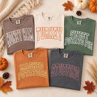 Custom Thanksgiving Family Shirts, Personalized Dinner Food Tees, Matching Friendsgiving Group Outfit, Holiday Meal Shirts, Family Gift