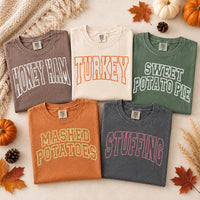 Custom Thanksgiving Family Shirts, Personalized Dinner Food Tees, Matching Friendsgiving Group Outfit, Holiday Meal Shirts, Family Gift