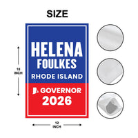 Helena Foulkes For Rhode Island Governor 2026 Garden Flag, Double Sided, 2026 Governor Flag, Elections Flag, Race Red White & Blue Flag