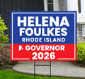 Helena Foulkes For Rhode Island Governor 2026 Yard Sign, Corrugated Governor Elections Race Red White & Blue Yard Sign with Metal H-Stake