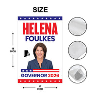 Helena Foulkes For Rhode Island Governor 2026 Garden Flag, Double Sided, 2026 Governor Flag, Elections Flag, Race Red White & Blue Flag