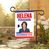 Helena Foulkes For Rhode Island Governor 2026 Garden Flag, Double Sided, 2026 Governor Flag, Elections Flag, Race Red White & Blue Flag