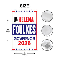 Helena Foulkes For Rhode Island Governor 2026 Garden Flag, Double Sided, 2026 Governor Flag, Elections Flag, Race Red White & Blue Flag
