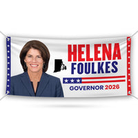 Helena Foulkes For Rhode Island U.S. Governor Banner Sign, 13 oz Waterproof US Governor Election 2026 Vinyl Banner With Metal Grommets