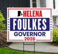 Helena Foulkes For Rhode Island Governor 2026 Yard Sign, Corrugated Governor Elections Race Red White & Blue Yard Sign with Metal H-Stake