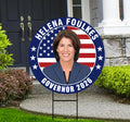 Helena Foulkes For Rhode Island Governor 2026 Yard Sign, Corrugated Governor Elections Race Red White & Blue Yard Sign with Metal H-Stake