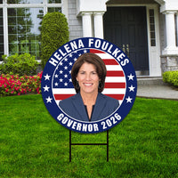 Helena Foulkes For Rhode Island Governor 2026 Yard Sign, Corrugated Governor Elections Race Red White & Blue Yard Sign with Metal H-Stake