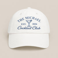 Personalized Cocktail Club Embroidered Hat, Custom Name Bridal Party Cap, Bride Weekend Hat, Bridesmaid Gift Idea, Bridal Shower Gift