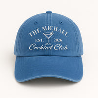 Personalized Cocktail Club Embroidered Hat, Custom Name Bridal Party Cap, Bride Weekend Hat, Bridesmaid Gift Idea, Bridal Shower Gift