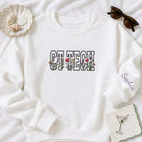 CT Tech Embroidered Sweatshirt, Computed Tomography Hoodie, Floral Radiology Shirt, Scrub Life Crewneck, Personalized CT Technologist Gift