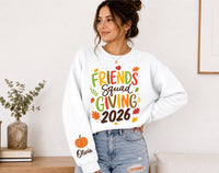 Personalized Friendsgiving Sweatshirt, Custom Name Thanksgiving Crewneck, Friends Squad 2026 Shirt, Fall Group Outfit, Best Friend Gift