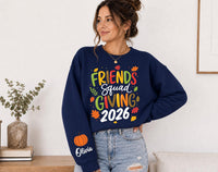 Personalized Friendsgiving Sweatshirt, Custom Name Thanksgiving Crewneck, Friends Squad 2026 Shirt, Fall Group Outfit, Best Friend Gift