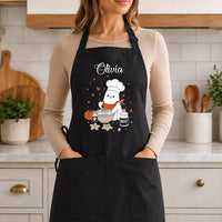 Personalized Halloween Apron, Ghost Chef Cooking Apron, Spooky Baking Kitchen Apron, Holiday Cooking Apron, Custom Name Holiday Gift