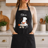 Personalized Halloween Apron, Ghost Chef Cooking Apron, Spooky Baking Kitchen Apron, Holiday Cooking Apron, Custom Name Holiday Gift