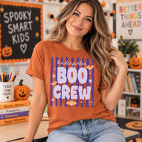 Personalized Kindergarten Boo Crew Shirt, Custom Halloween Teacher Tee, Retro Teacher Tee, Spooky Classroom Outfit, Halloween Gift