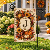 Personalized Fall Garden Flag, 12x18 Double Sided Yard Flag, Autumn Welcome Sign, Cozy Monogram Pumpkin Porch Decor, Housewarming Gift