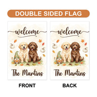 Personalized Fall Dog Garden Flag, 12x18 Inch Double Sided Outdoor Decor, Pet Welcome Flag, Autumn Family Porch Decor, Housewarming Gift