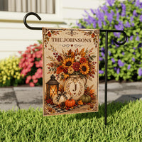 Personalized Family Fall Garden Flag, 12x18 Double Sided Yard Flag, Family Last Name Sign, Pumpkin Sunflower Decor, Housewarming Gift