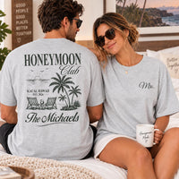 Personalized Honeymoon Couple Shirt, Custom Mr and Mrs Matching Tee, Couple Vacation Tee, Newlywed Outfit, Honeymoon Gift, Front Back