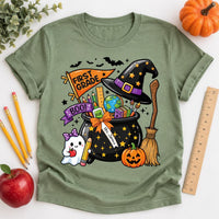 Personalized First Grade Teacher Halloween Shirt, Custom Teacher Name Tee, Spooky Classroom Outfit, Witchy Fall Style, Back to School Gift