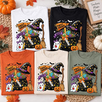 Personalized First Grade Teacher Halloween Shirt, Custom Teacher Name Tee, Spooky Classroom Outfit, Witchy Fall Style, Back to School Gift