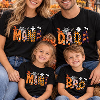 Personalized Halloween Family Sweatshirt, Custom Matching Spooky Graphic Tee, Halloween Party Tee, Mama Dad Kids Outfit, Family Holiday Gift