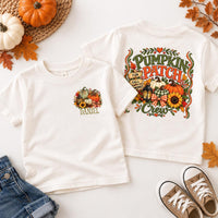 Personalized Pumpkin Patch Kids Shirt, Custom Name Fall Toddler Tee, Pumpkin Patch Crew, Autumn Outfit, Holiday Gift for Kids, Front Back